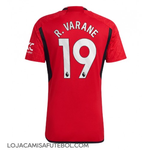 Camisa de Futebol Manchester United Raphael Varane #19 Equipamento Principal 2023-24 Manga Curta